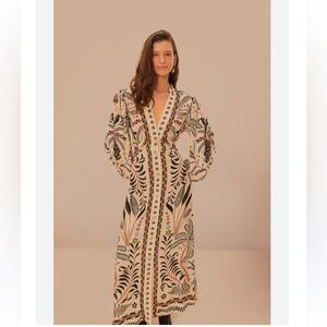 Farm Rio Classic Nature Sand Maxi Dress